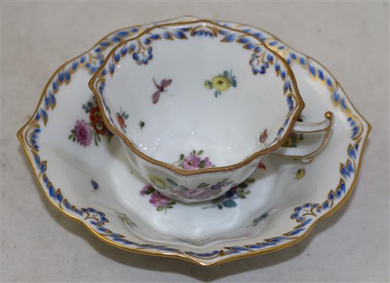 A collection of twenty eight Continental porcelain tea and coffee cups and saucers and four other cups, late 18th - early 20th century,